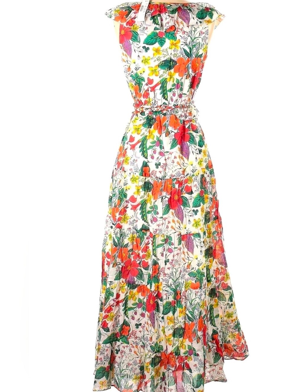 NWT J.Crew Ruffle-front Maxi in Ratti Island Botanical Print Cotton Dress 8 - Picture 7 of 7